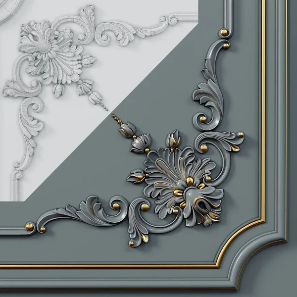 3DSky - Wall Molding 5 Boiserie Classic Panels - Image 2