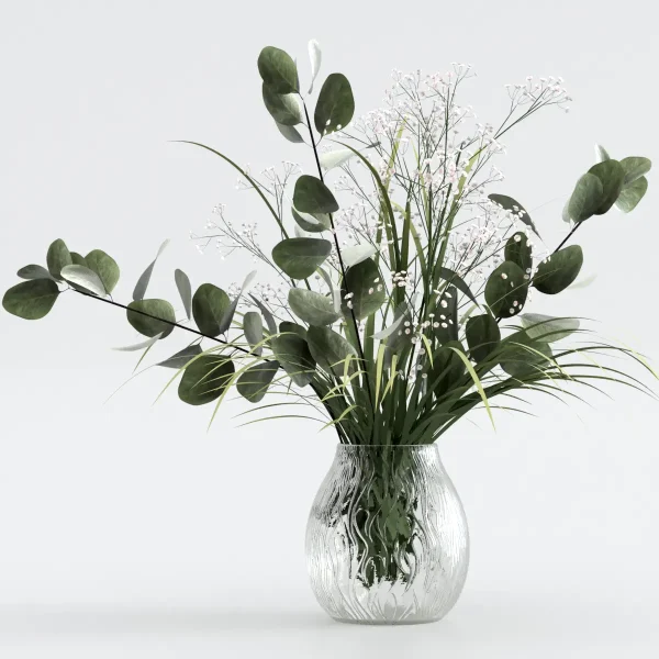 3DSky - Bouquet of Eucalyptus with Grass and Flowers