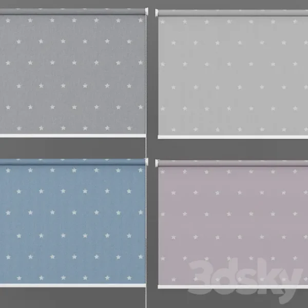 3DSky - Roller Blind Stars in Four Colors Set 1 - Image 2