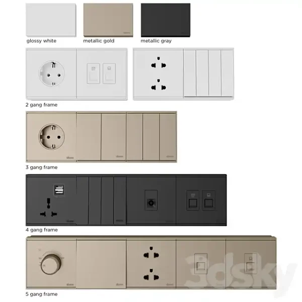 3DSky - Electrical Sockets and Switches Simon E6 - Image 3