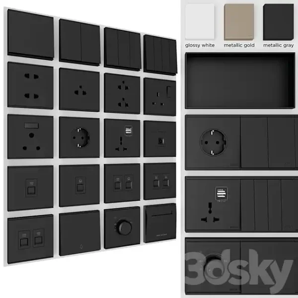 3DSky - Electrical Sockets and Switches Simon E6 - Image 4