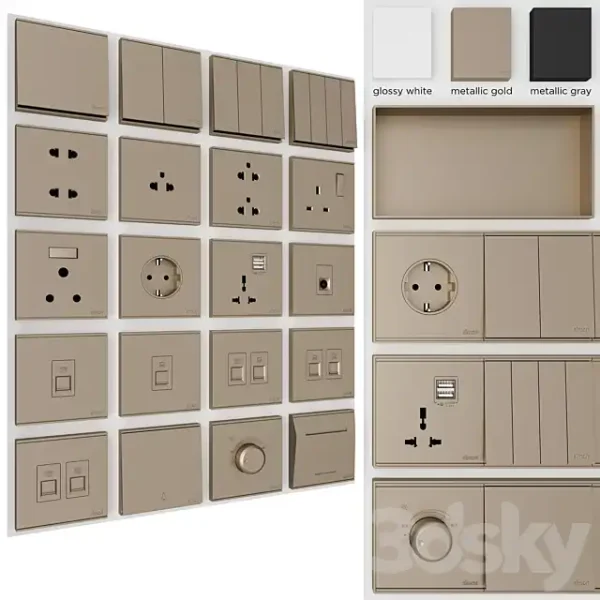 3DSky - Electrical Sockets and Switches Simon E6 - Image 2