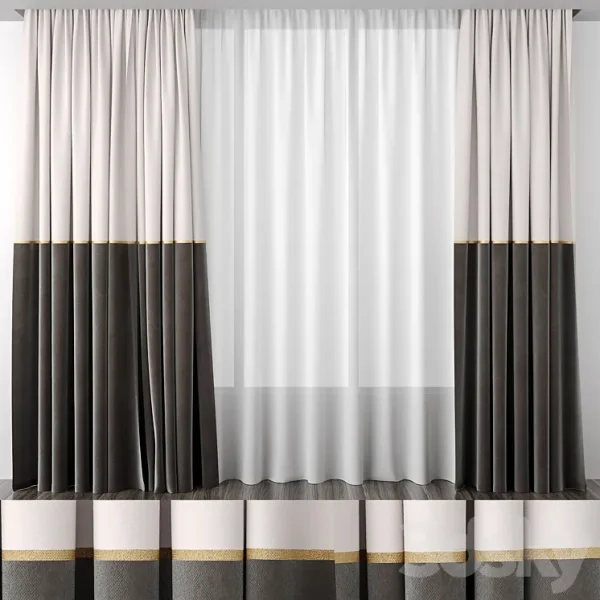 3DSky - Curtains Baked Milk and Brown