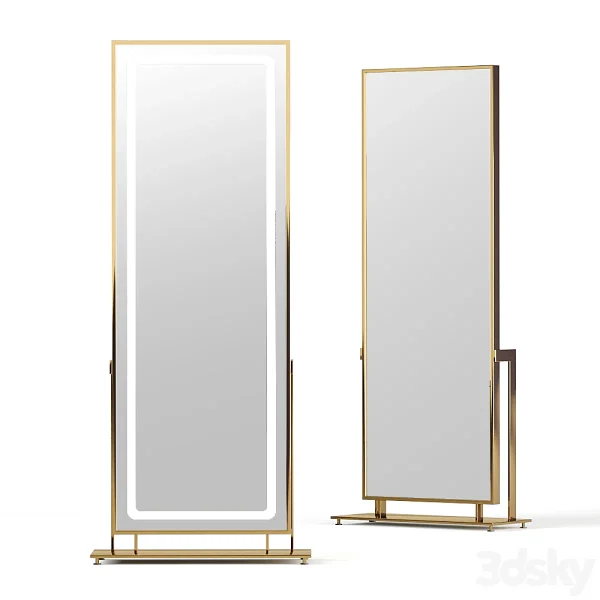 3DSky - Floor Mirror In Brass Frame LN002F From Apika