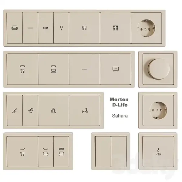 3DSky - Schneider Electric Sockets and Switches with Markings - Image 3