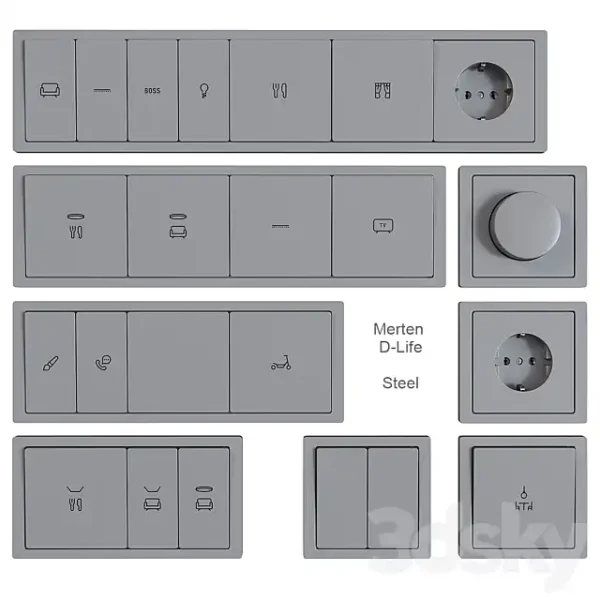 3DSky - Schneider Electric Sockets and Switches with Markings - Image 4
