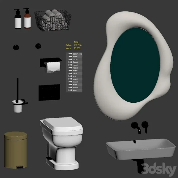 3DSky - Bathroom Accessories Set - Image 3