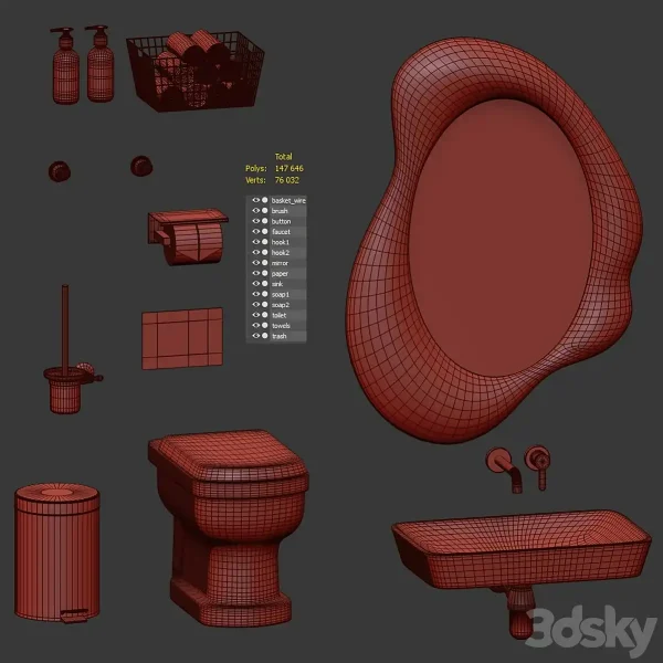 3DSky - Bathroom Accessories Set - Image 4