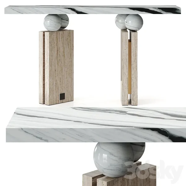 3DSky - Quantic Estremoz Marble Console Table By Hommes - Image 2