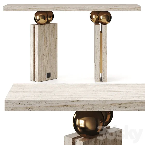 3DSky - Quantic Estremoz Marble Console Table By Hommes - Image 3