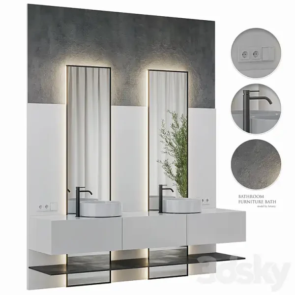 3DSky - Bathroom Furniture Bath Set 46