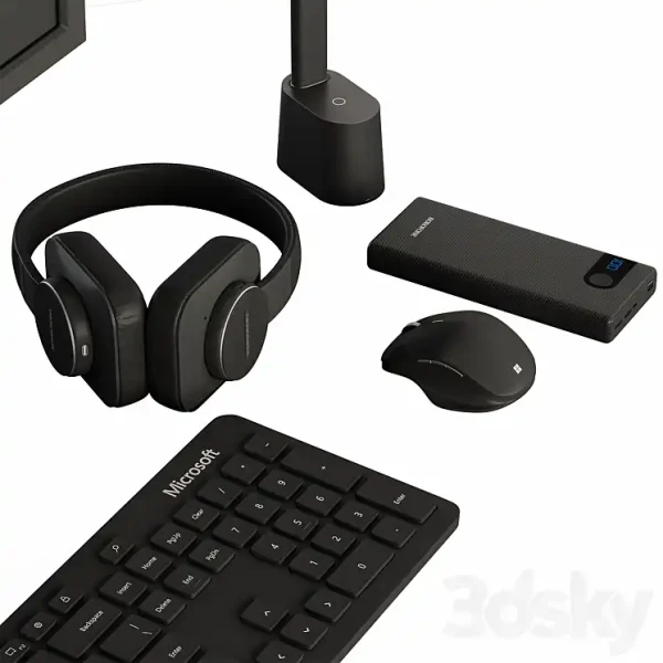 3DSky - Black Desktop Accessory Set 01 - Image 2