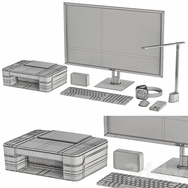 3DSky - Black Desktop Accessory Set 01 - Image 4