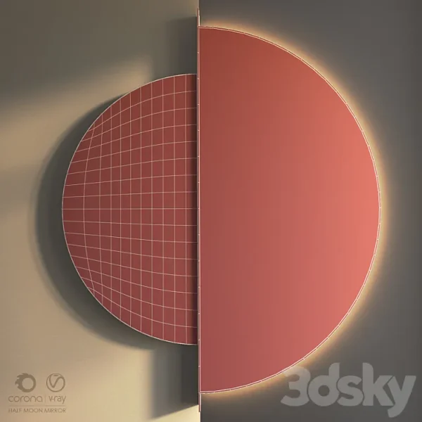 3DSky - Wall Mirror Half Moon Mirror - Image 3