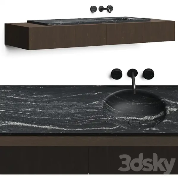3DSky - Boffi Floe Stone Encased Washbasin & Salvatori Spaghetti