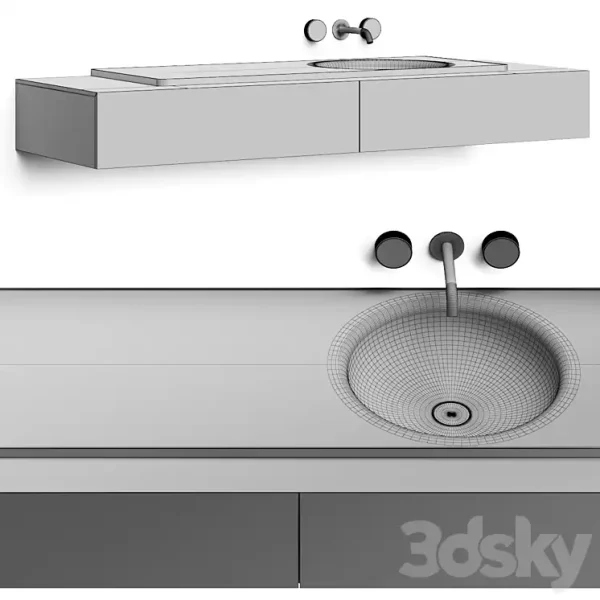3DSky - Boffi Floe Stone Encased Washbasin & Salvatori Spaghetti - Image 3