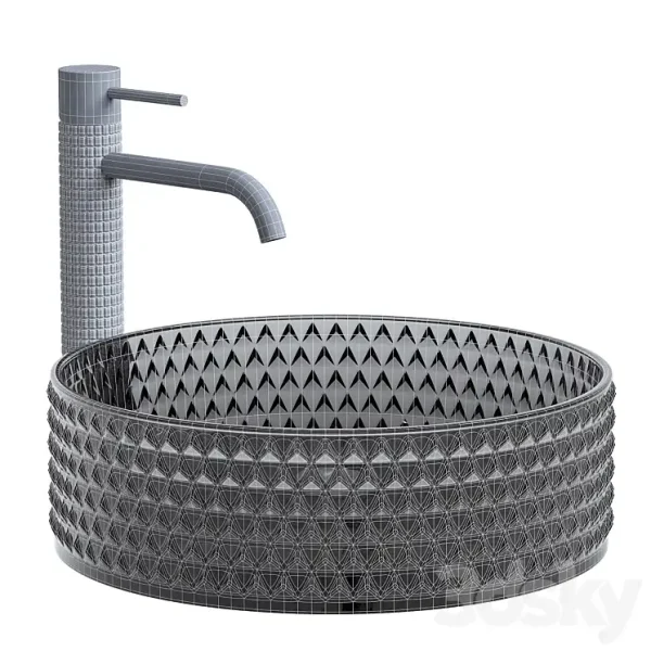 3DSky - Washbasin Rea Cristal Black - Image 3