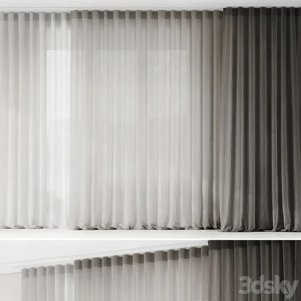 3DSky - Curtains with Folds on the Floor of Fine Linen - Image 2