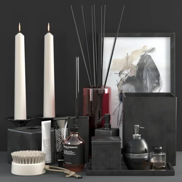 3DSky - Parello Pleated Black Bath Accessories