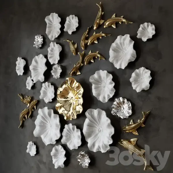 3DSky - Ceramic Panno Fish in Lilies - Image 2