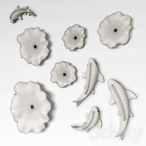 3DSky - Ceramic Panno Fish in Lilies - Image 3