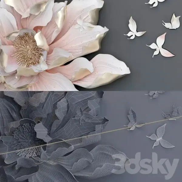 3DSky - HP Decor Wall Decor Flower and Butterfly II - Image 3