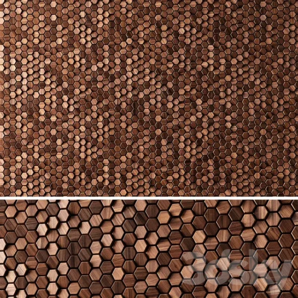 3DSky - 3D panels WOODEN Hexagon