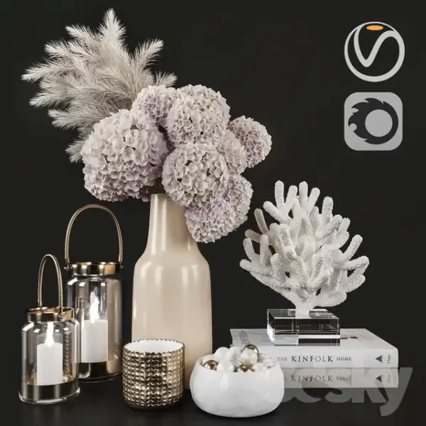 3DSky - Dry Flower and Coral Decoration Set 07