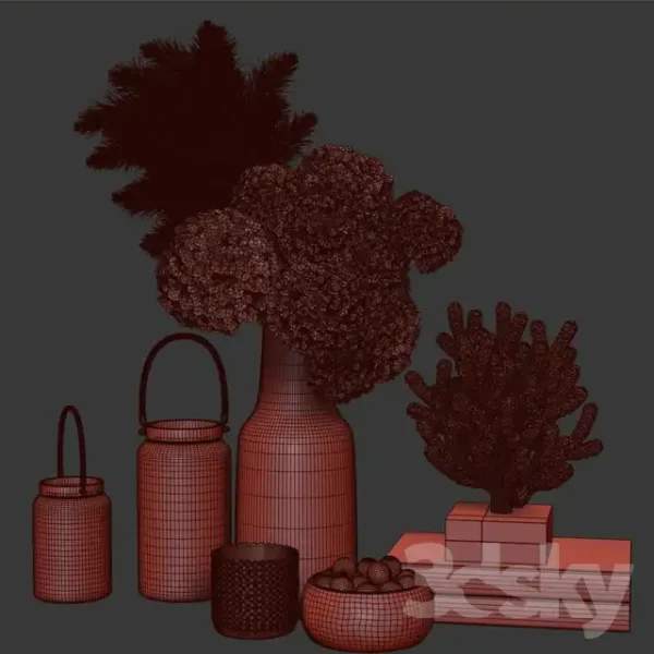 3DSky - Dry Flower and Coral Decoration Set 07 - Image 2