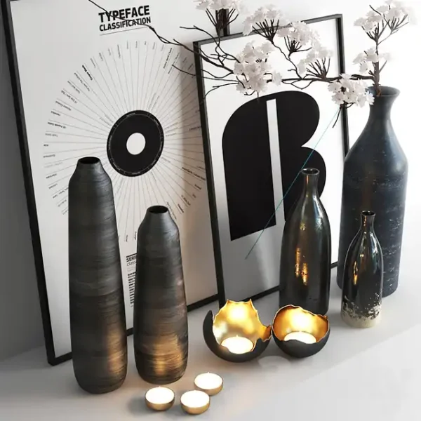 3DSky - Set527 Black Vases - Image 2
