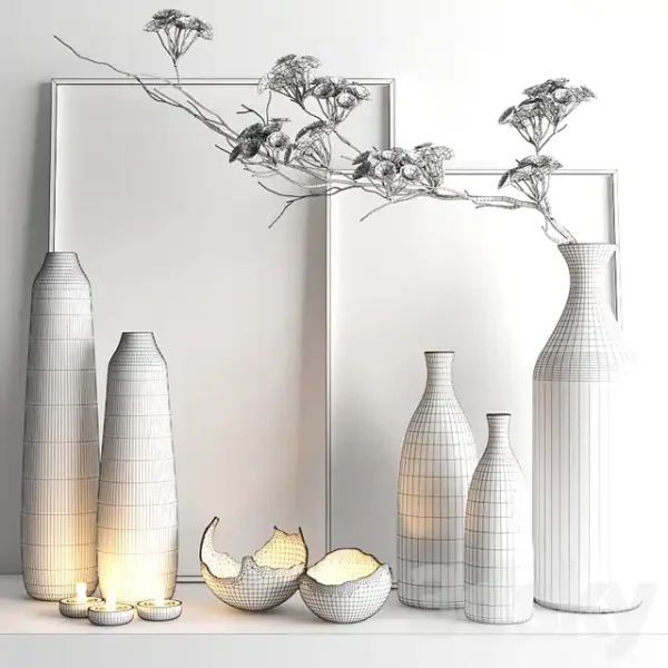 3DSky - Set527 Black Vases - Image 3