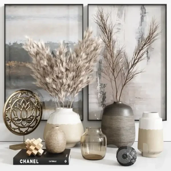 3DSky - Pampa Grass Vase Decor Set 14