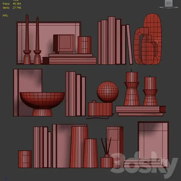 3DSky - Decor Shelf Set 13 West Elm - Image 4