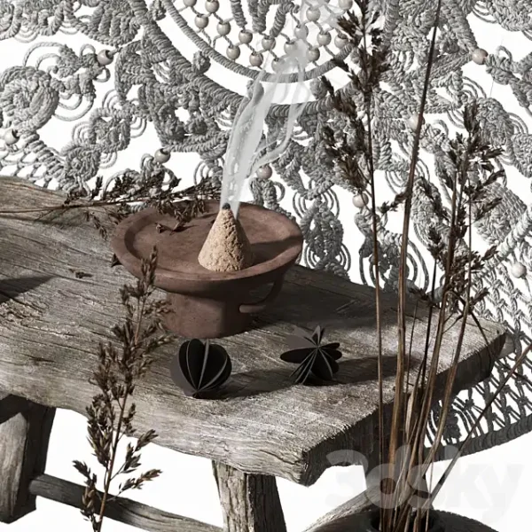 3DSky - Decorative Set 015 with Macrame Panno - Image 3