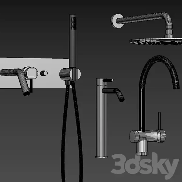 3DSky - Mixer Set Paffoni Set GOLD - Image 3