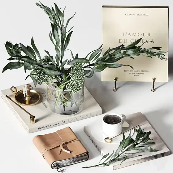 3DSky - Decorative Set 018 with Coffee and Bouquet