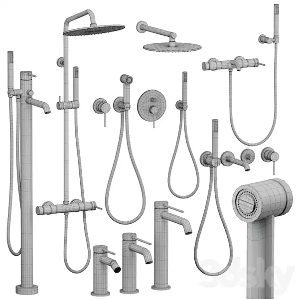 3DSky - Gattoni Circle Two Shower and Faucet Set - Image 3