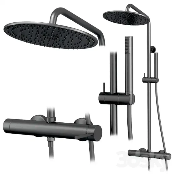 3DSky - Gattoni Circle Two Shower and Faucet Set - Image 4