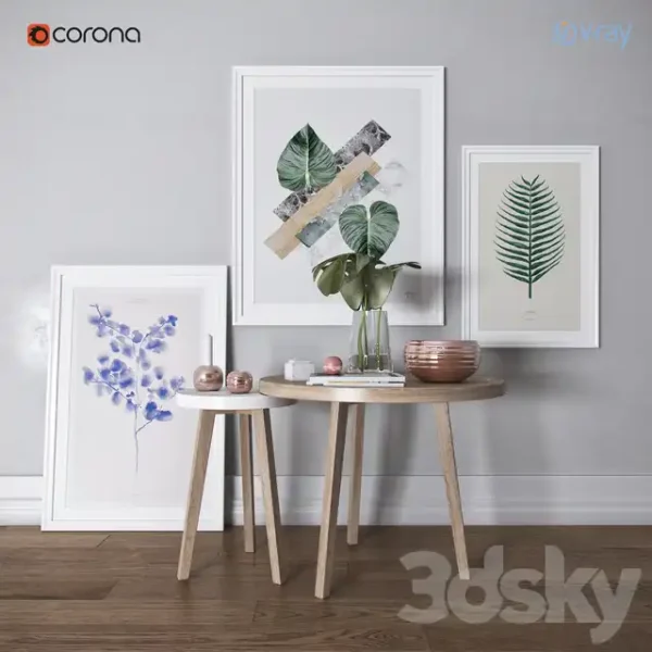 3DSky - Decor Set White&Green