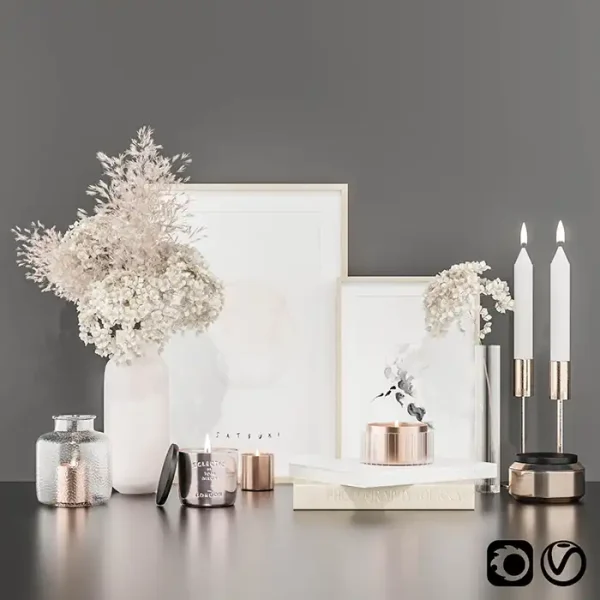 3DSky - Decorative Set with Hydrangea and Pampas Grass