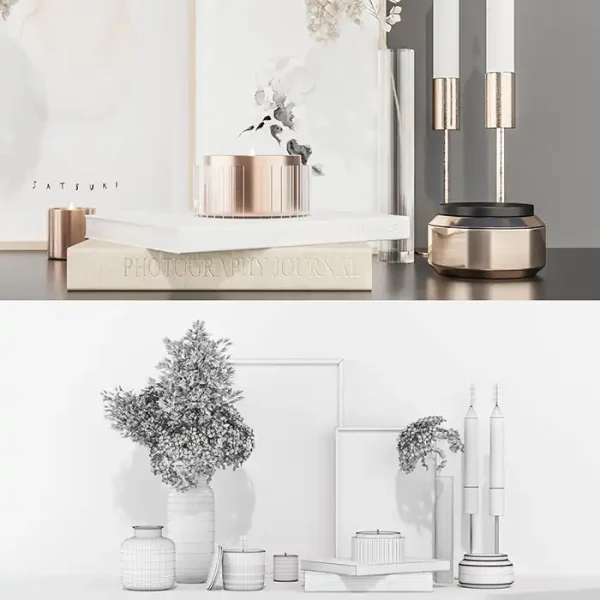 3DSky - Decorative Set with Hydrangea and Pampas Grass - Image 3