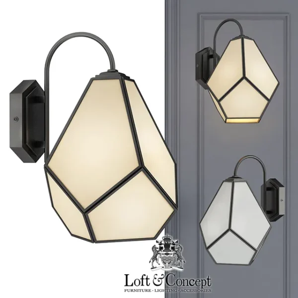 3DSky - Sconce Geometry Glass Light Bra Milk