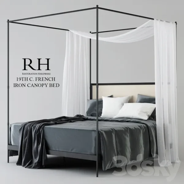 3DSky - RH 19TH WITH FRENCH IRON CANOPY BED