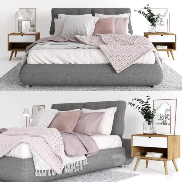 3DSky - Scandinavian Bedroom Set 001