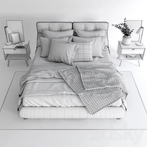 3DSky - Scandinavian Bedroom Set 001 - Image 3
