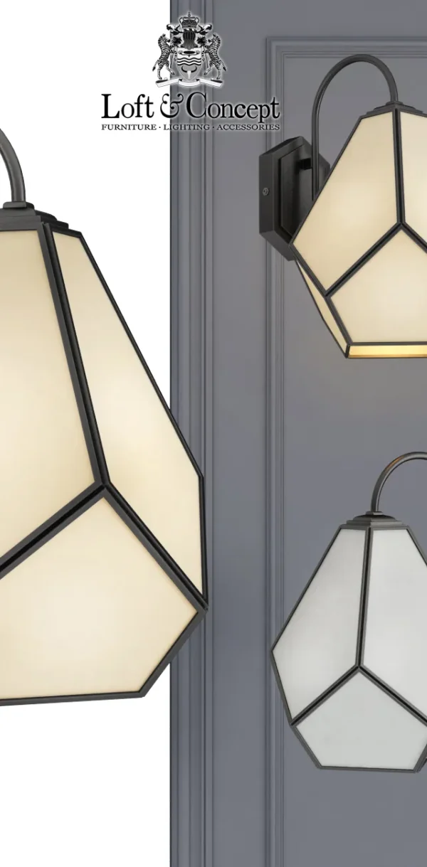 3DSky - Sconce Geometry Glass Light Bra Milk - Image 2
