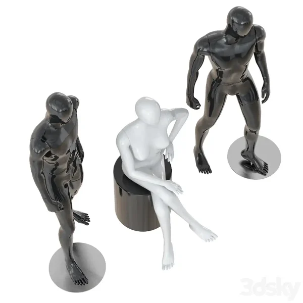 3DSky - Two Male and one Female Faceless Mannequins 30 - Image 3