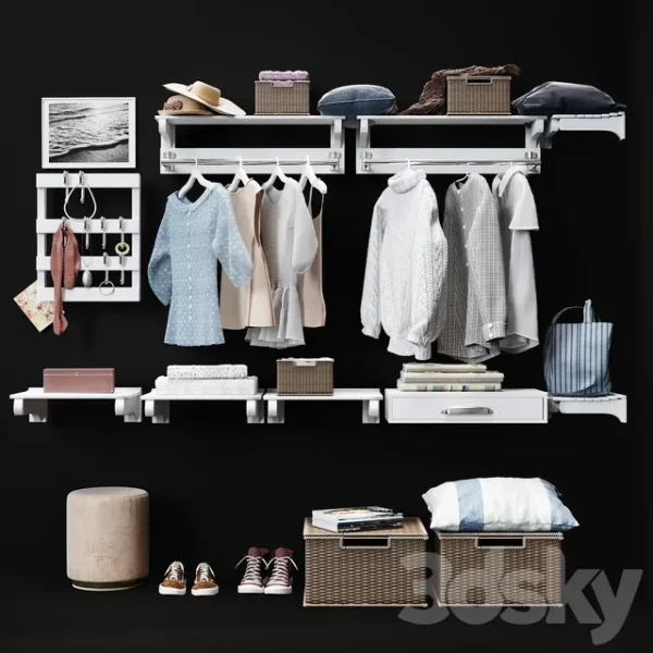 3DSky - Hallway Pottery Barn Declan Closet Accessories