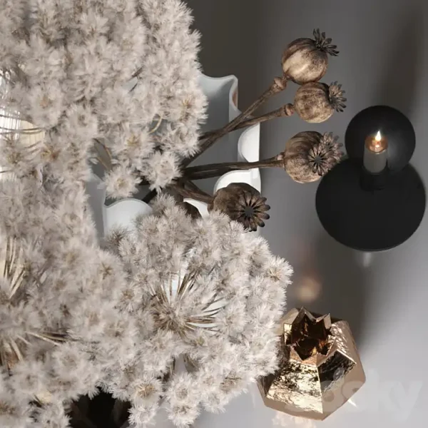 3DSky - Decor Set 03 with Fluffy Dried Flower - Image 3