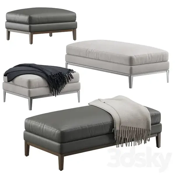 3DSky - RH Modern Italia Coffee Ottoman Pouf Bench - Image 2